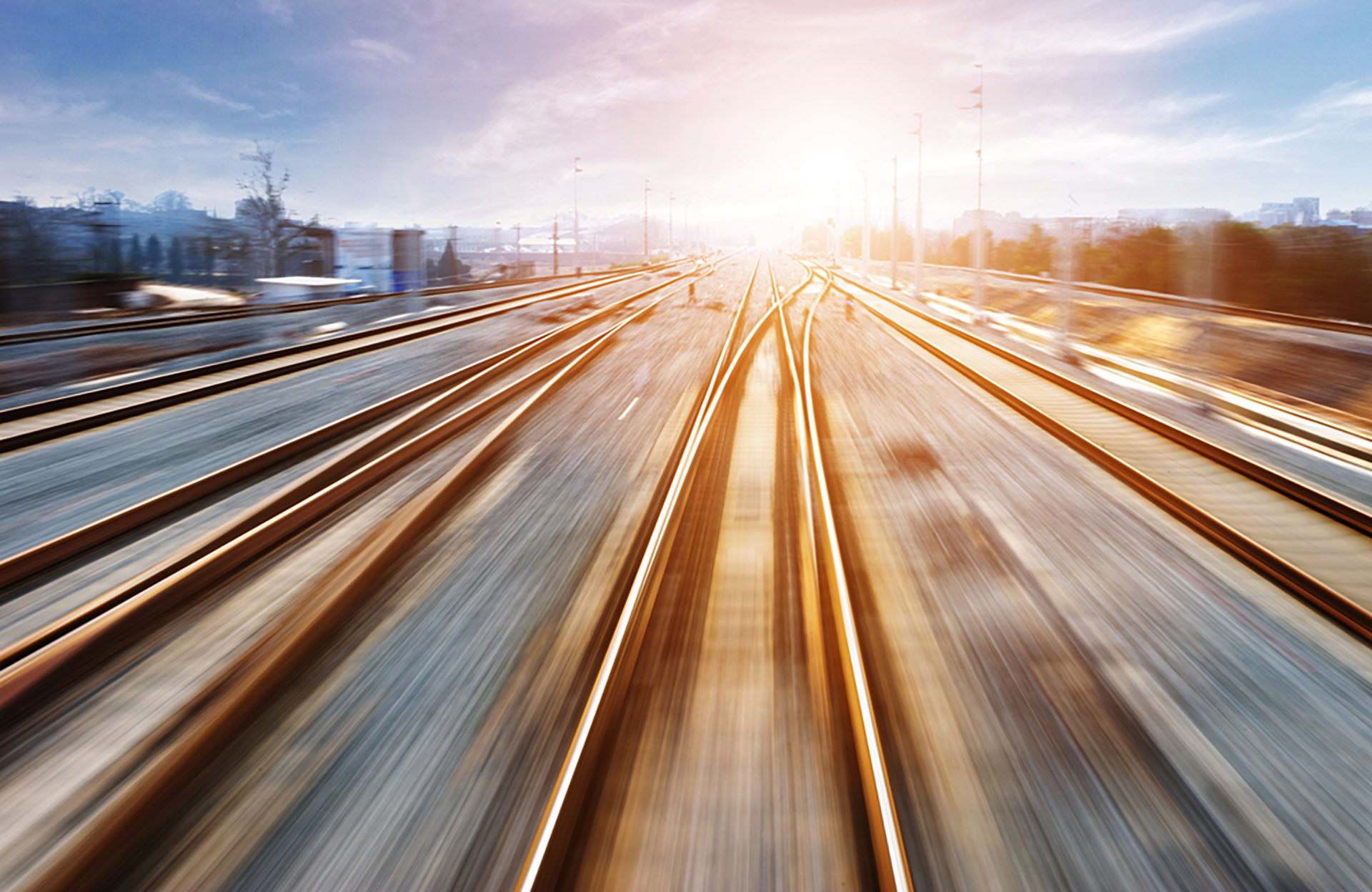 Photo of dynamic railroad tracks